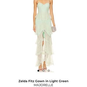 Majorelle Zelda Fitz Gown in Light Green